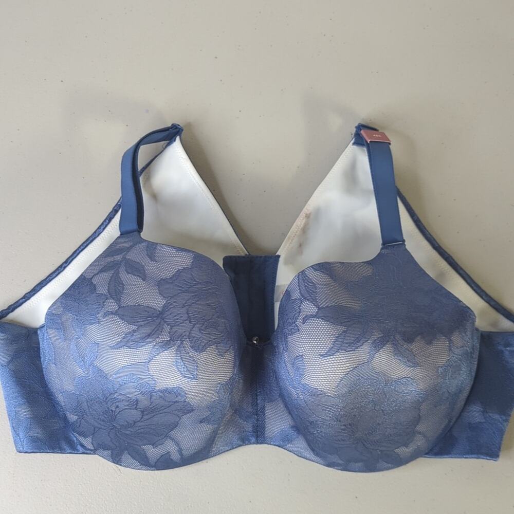 NEW Cacique Lane Bryant plus sz bra sz 46C blue floral lightlylined balconette